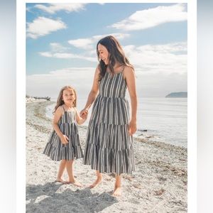 Girls Little bipsy tiered linen dress size 7-8Y